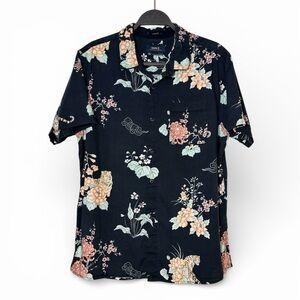 Roark Journey Floral Short Sleeve Button-Up Shirt in Medium